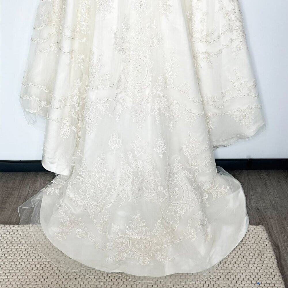 Casablanca Ivory Strapless Beaded Embroidered Bridal Gown Wedding Dress NWT - Picture 9 of 16